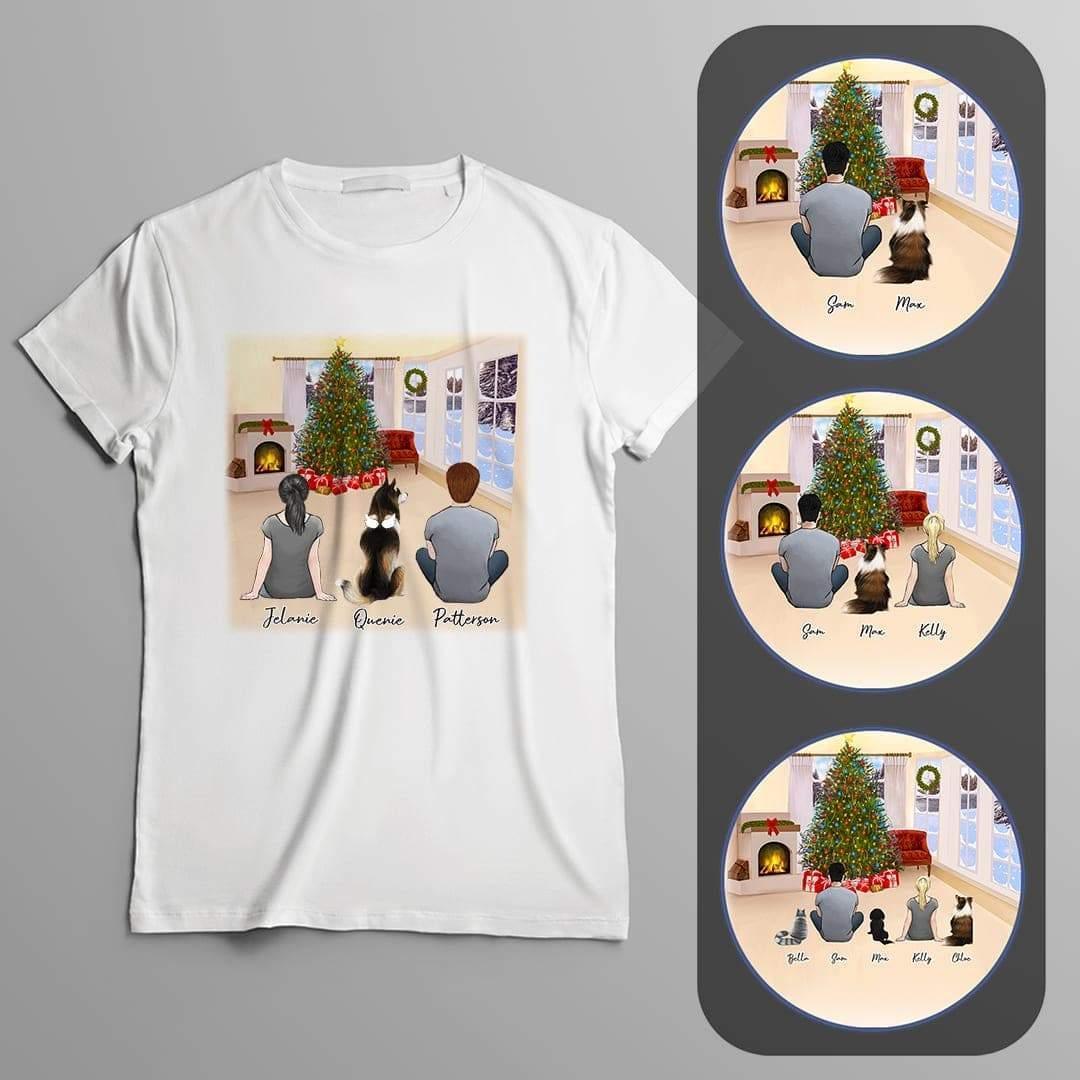 Christmas Living Room Personalized Pet & Owner T-Shirt