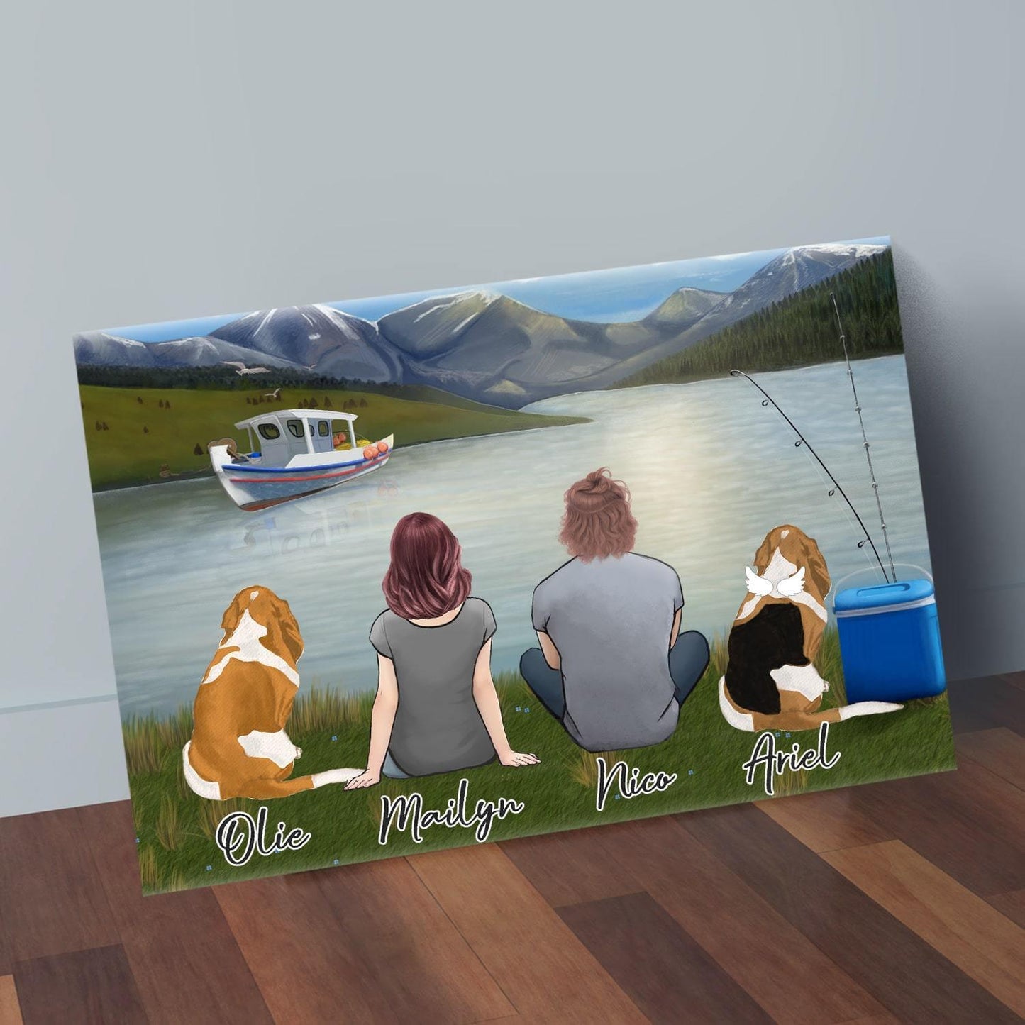 Lake & Mountain Personalized Wrapped Canvas