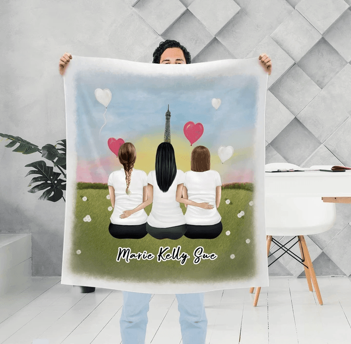Paris Personalized Best Friend Sister Blanket