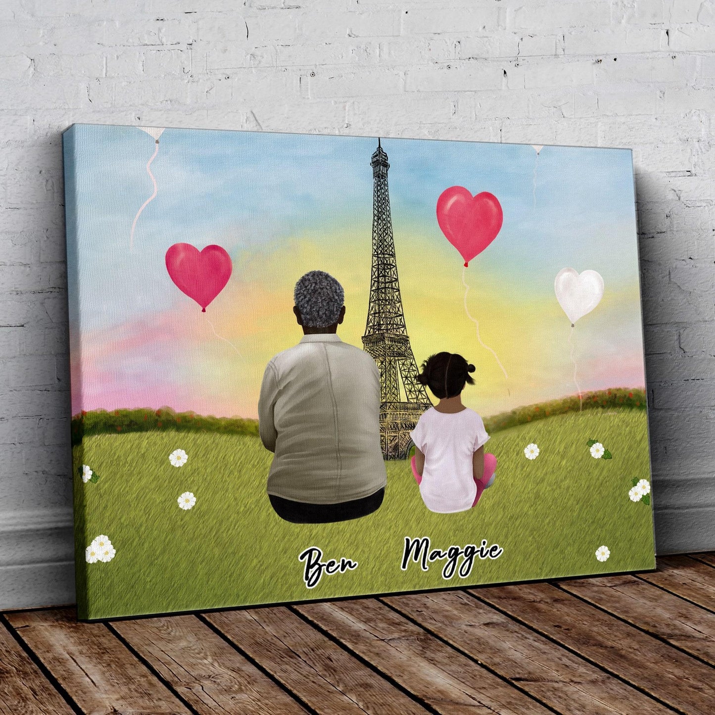 Paris Personalized Family Wrapped Canvas