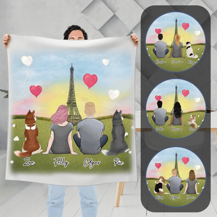 Paris Personalized Pet & Owner Blanket