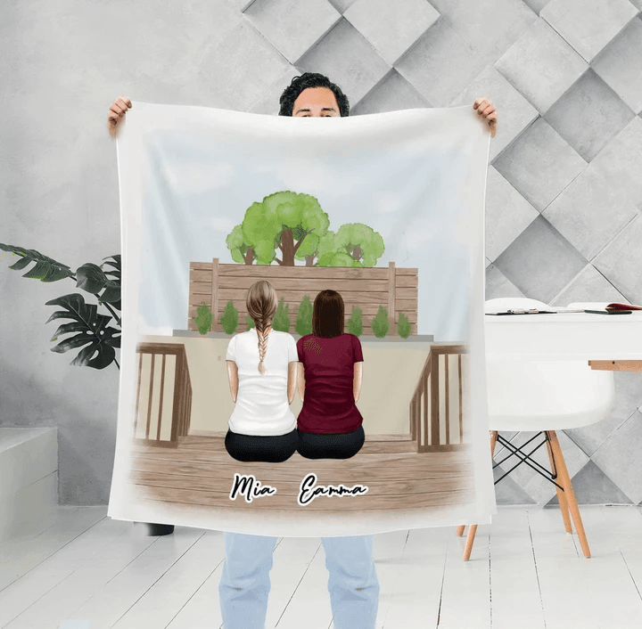 The Backyard Personalized Sister Best Friend Blanket