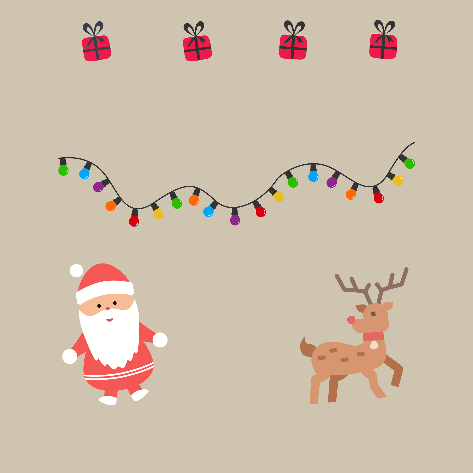Custom Pet Holiday Sweatshirt - Santa Friends for Light Colored Shirts