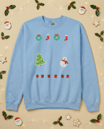 Custom Pet Holiday Sweatshirt - Xmas Tree Friends for Light Colored Shirts