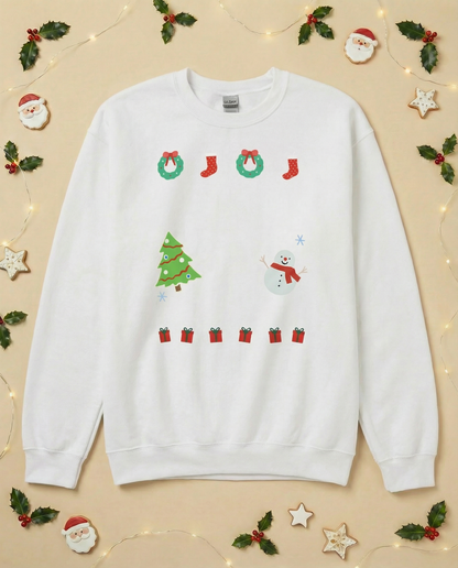 Custom Pet Holiday Sweatshirt - Xmas Tree Friends for Light Colored Shirts