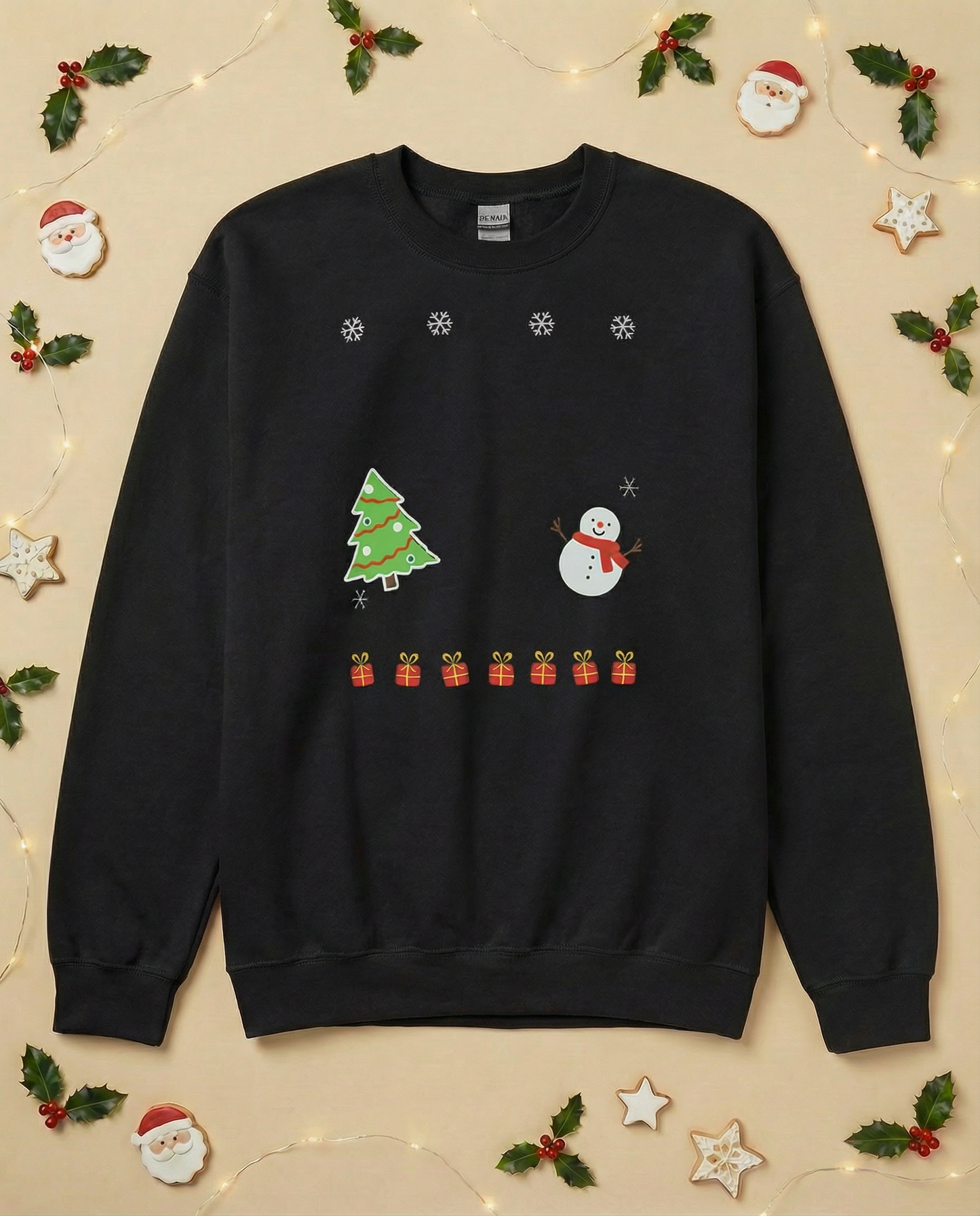 Custom Pet Holiday Sweatshirt - Xmas Tree Friends for Dark Colored Shirts