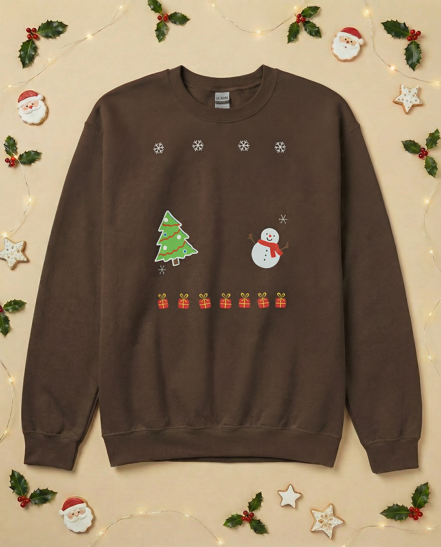 Custom Pet Holiday Sweatshirt - Xmas Tree Friends for Dark Colored Shirts