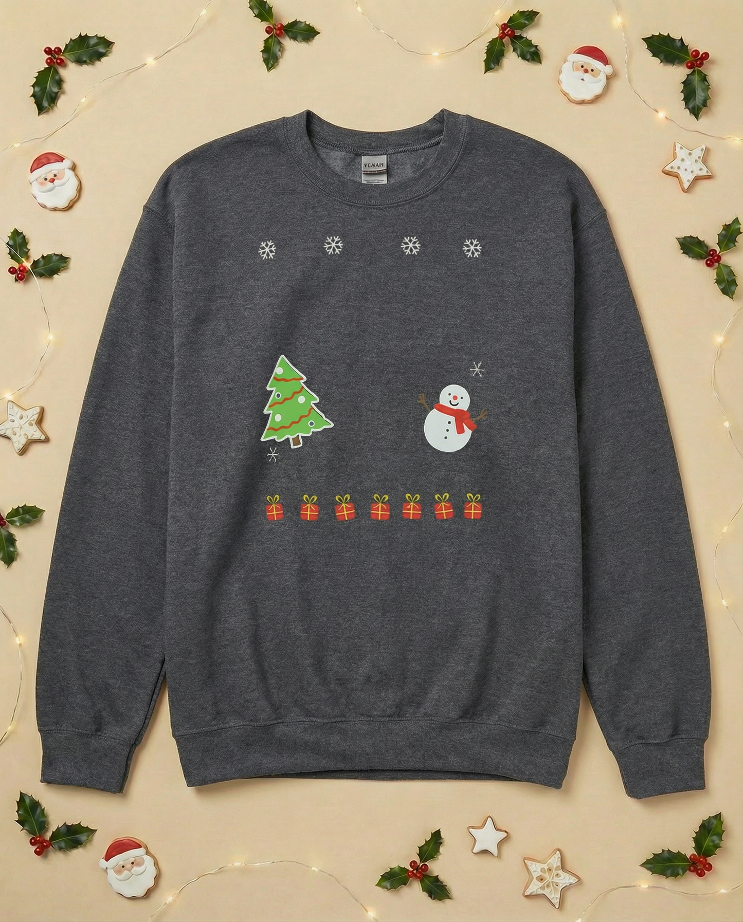Custom Pet Holiday Sweatshirt - Xmas Tree Friends for Dark Colored Shirts