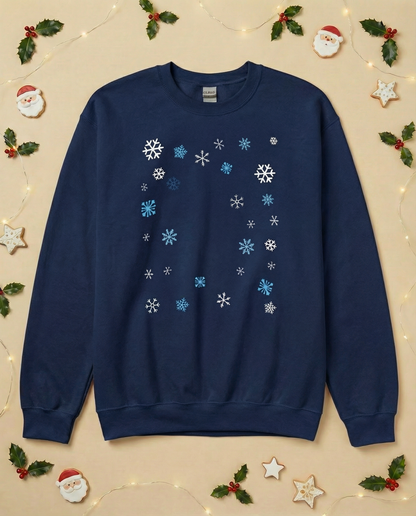 Custom Pet Holiday Sweatshirt - Snowflakes