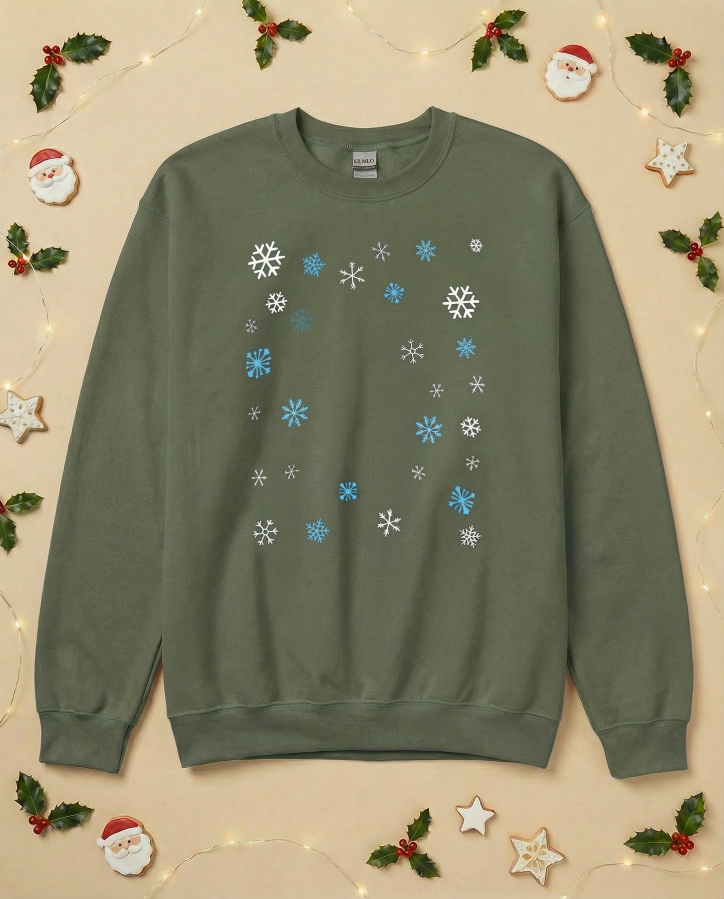 Custom Pet Holiday Sweatshirt - Snowflakes
