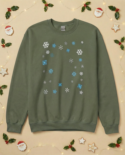 Custom Pet Holiday Sweatshirt - Snowflakes
