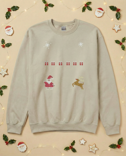 Custom Pet Holiday Sweatshirt - Santa Friends Knitted