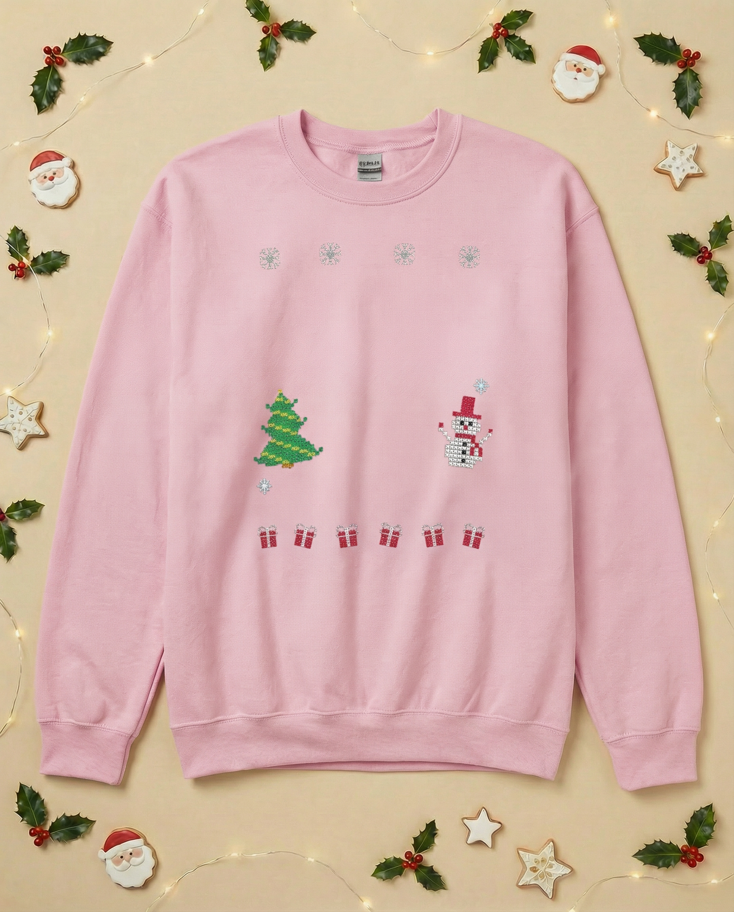 Custom Pet Holiday Sweatshirt - Xmas Tree Friends Knitted