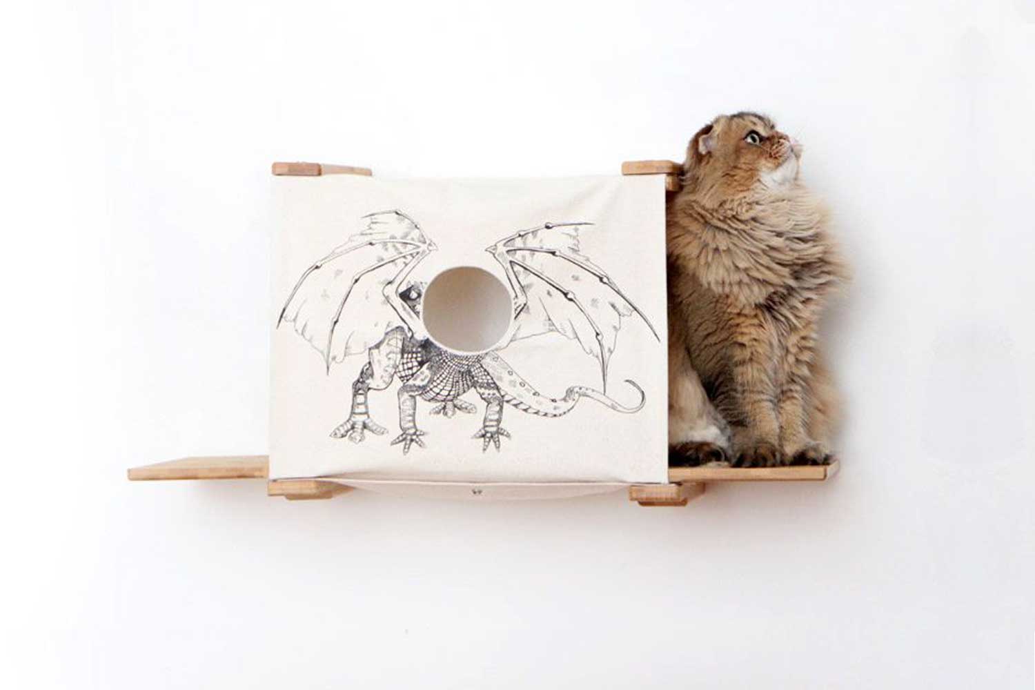 Cat Cubby for Wall - Covered Cat Bed