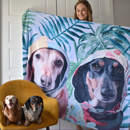 Personalized Pet Photo Blanket - Create Your Own Custom Fleece Design with Live Preview & Editor