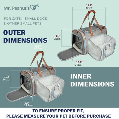 Mr. Peanut's Gold Series Big Apple XL Size Airline Compliant Expandable Pet Carrier