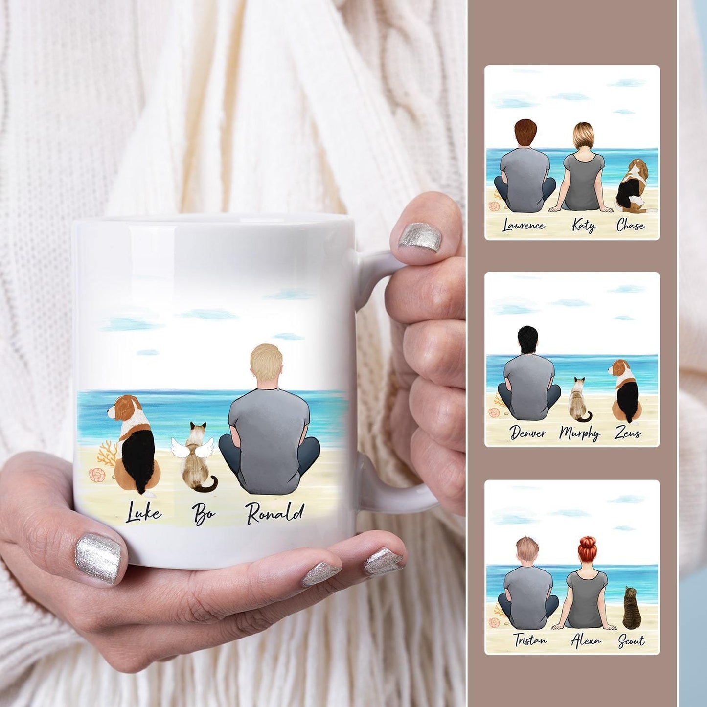 Beach Sand Custom Printed Pet & Owner Coffee Mug