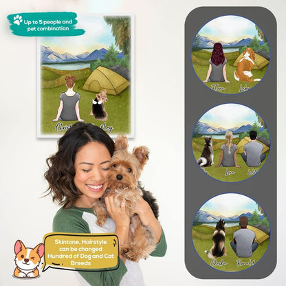 Camping Personalized Pet & Owner Wrapped Canvas