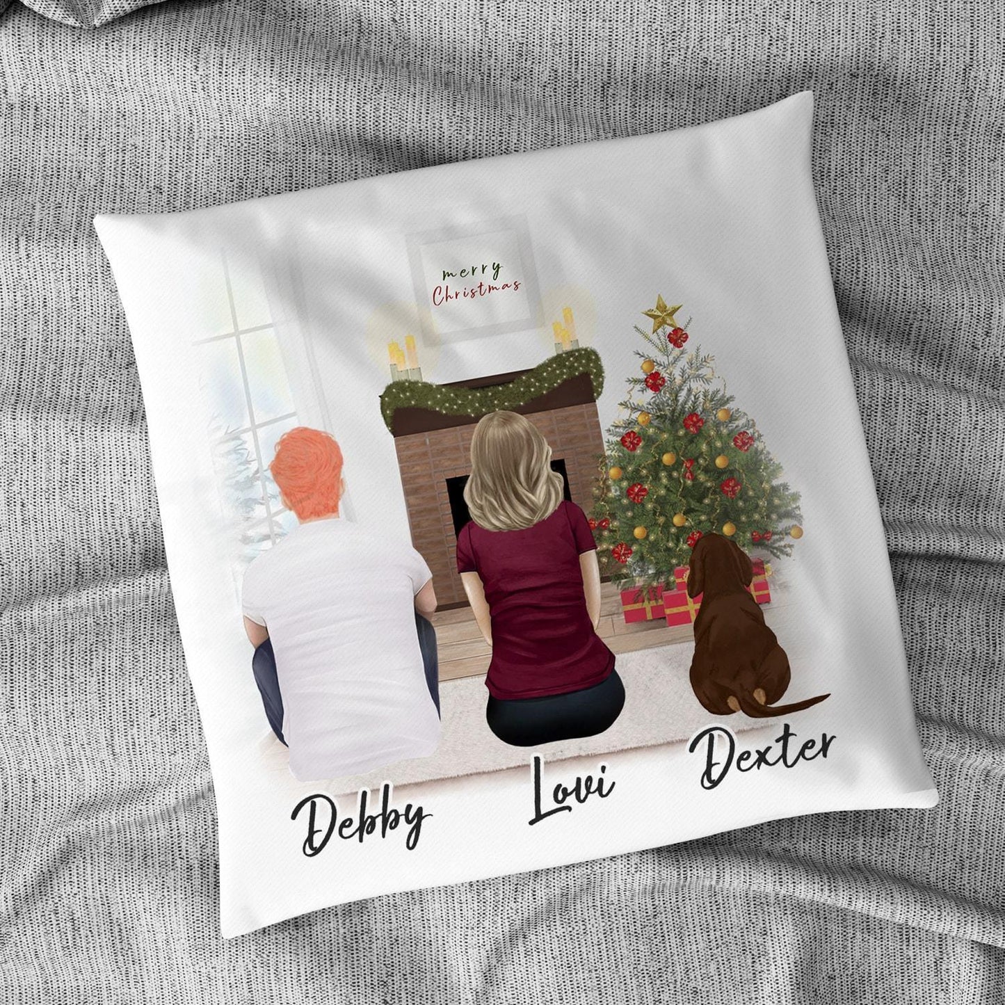 Christmas Scene Personalized Pet & Owner Pillow