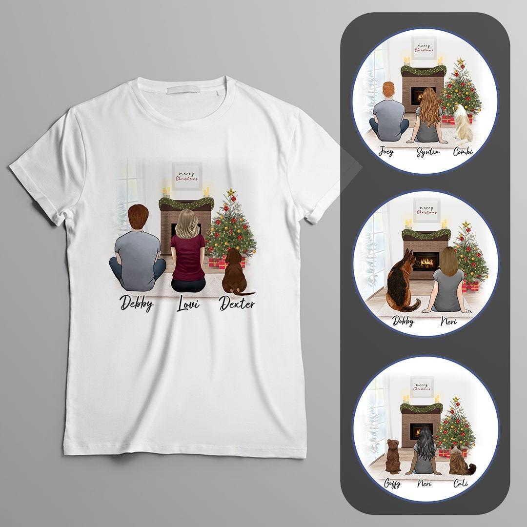 Christmas Scene Personalized Pet & Owner T-Shirt