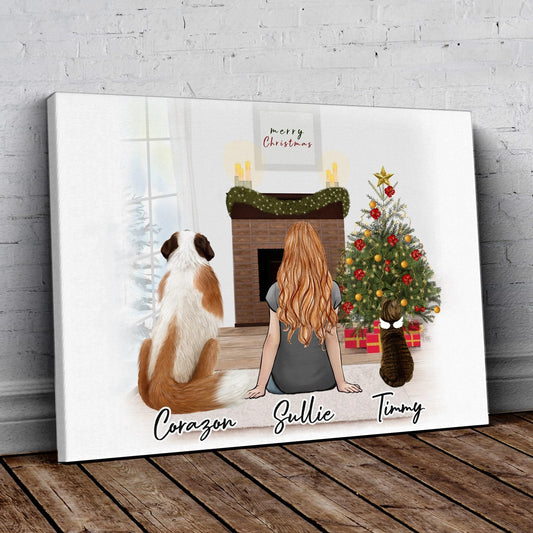 Christmas Scene Personalized Pet & Owner Wrapped Canvas