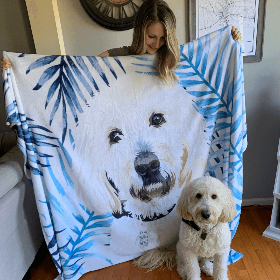 Personalized Pet Photo Blanket - Create Your Own Custom Fleece Design with Live Preview & Editor