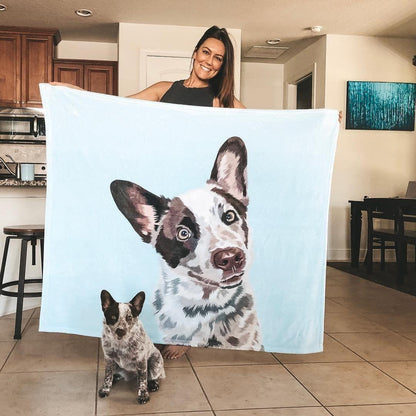 Personalized Pet Photo Blanket - Create Your Own Custom Fleece Design with Live Preview & Editor