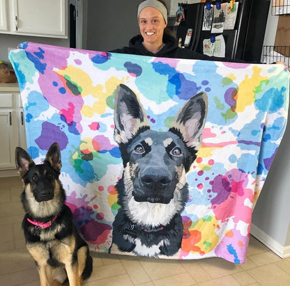 Personalized Pet Photo Blanket - Create Your Own Custom Fleece Design with Live Preview & Editor