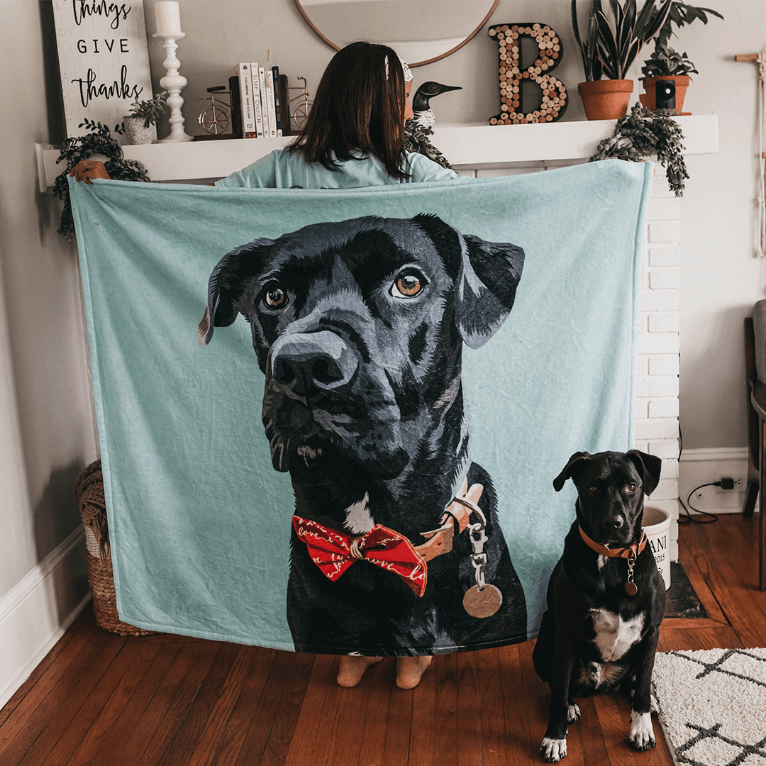 Personalized Pet Photo Blanket - Create Your Own Custom Fleece Design with Live Preview & Editor