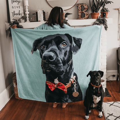 Personalized Pet Photo Blanket - Create Your Own Custom Fleece Design with Live Preview & Editor