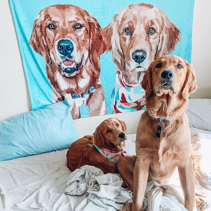 Personalized Pet Photo Blanket - Create Your Own Custom Fleece Design with Live Preview & Editor