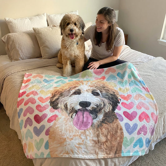 Personalized Pet Photo Blanket - Create Your Own Custom Fleece Design with Live Preview & Editor