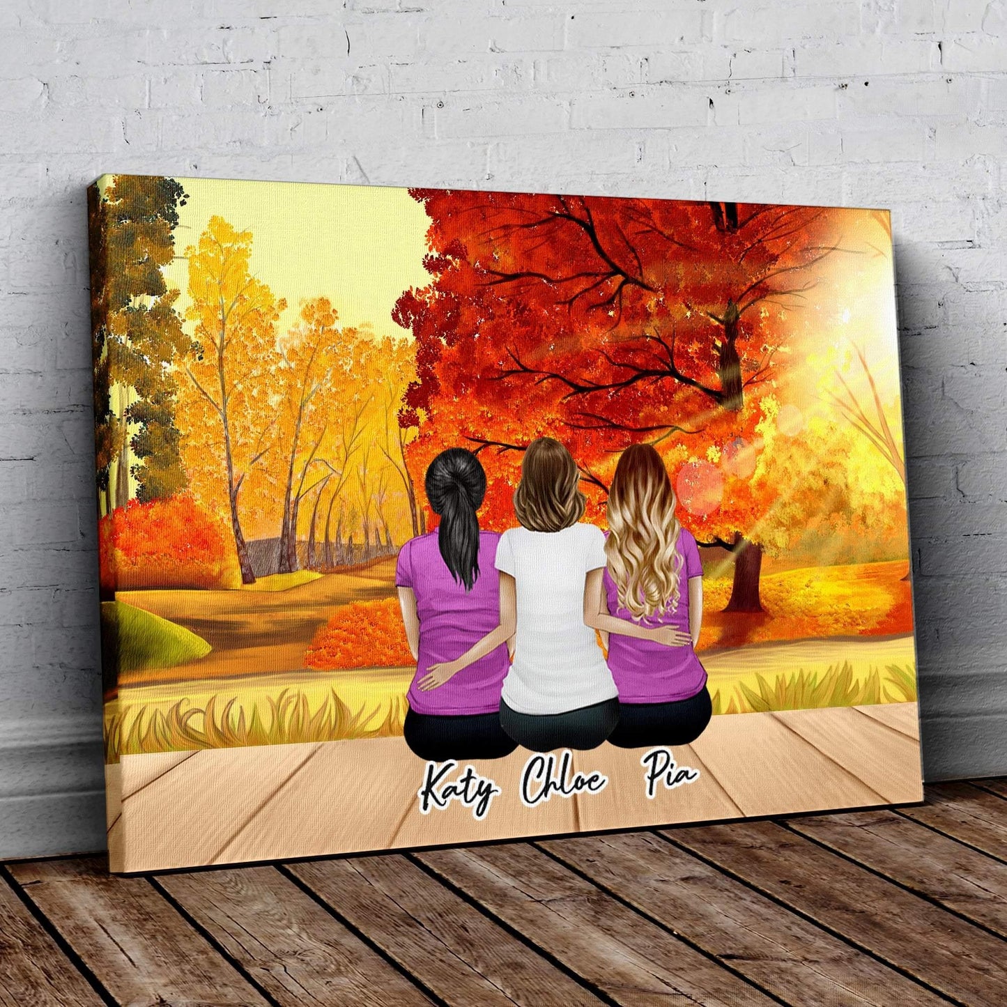 Fall Personalized Best Friend Wrapped Canvas