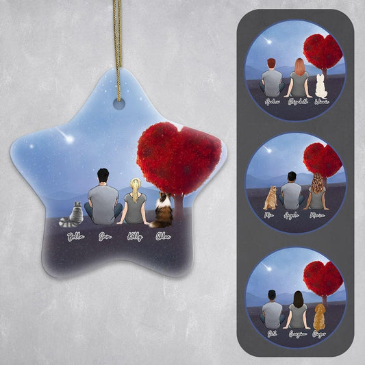 Heart Love Star Ornament - Personalized Pet & Owner