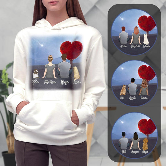 Heart Tree Personalized Pet & Owner Hoodies