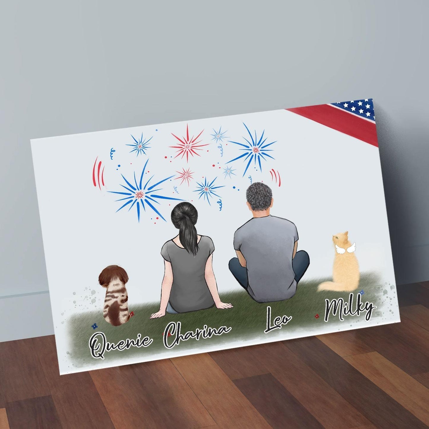 July 4th Personalized Pet & Owner Wrapped Canvas