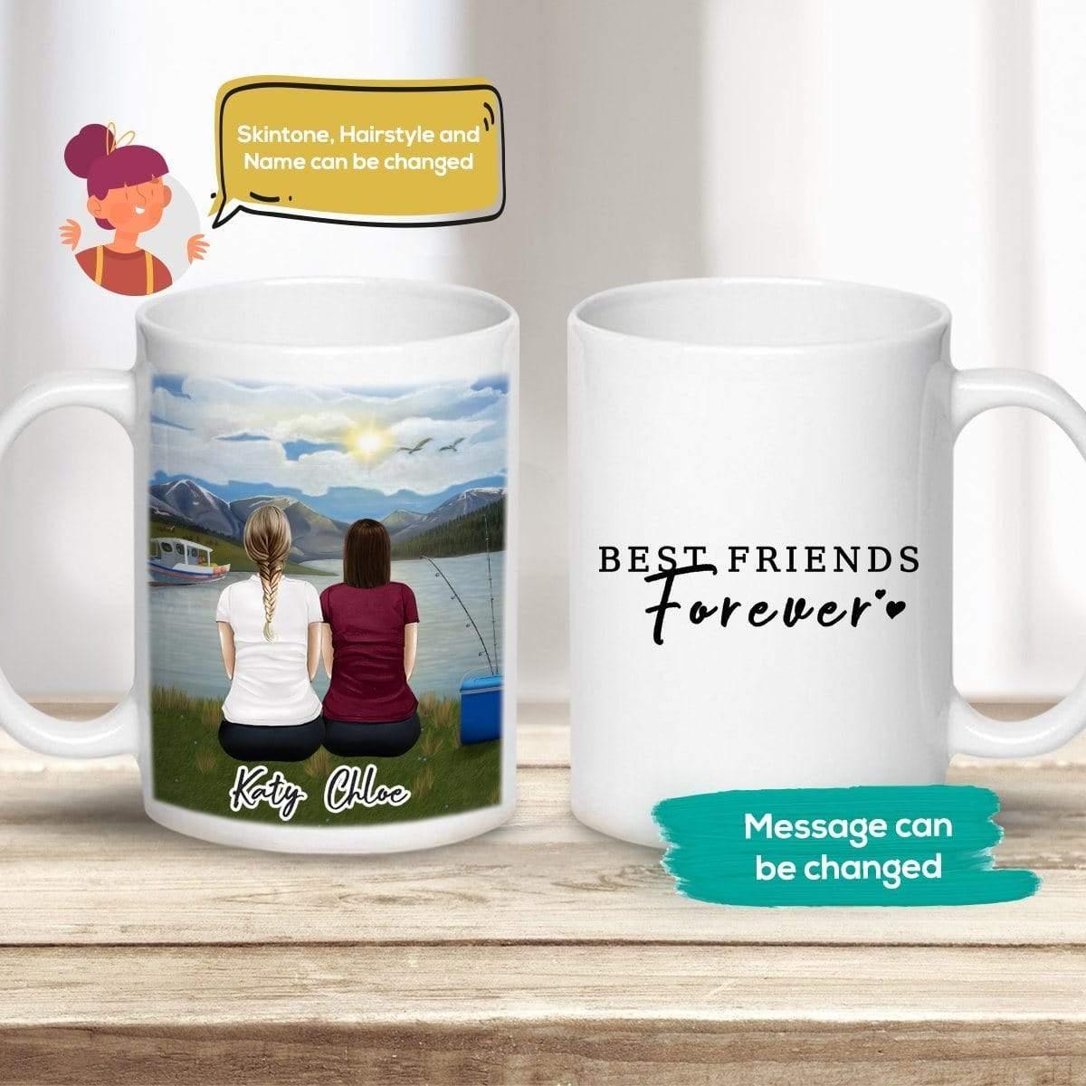 Lake & Mountain Personalized Best Friend Sister Coffee Mug