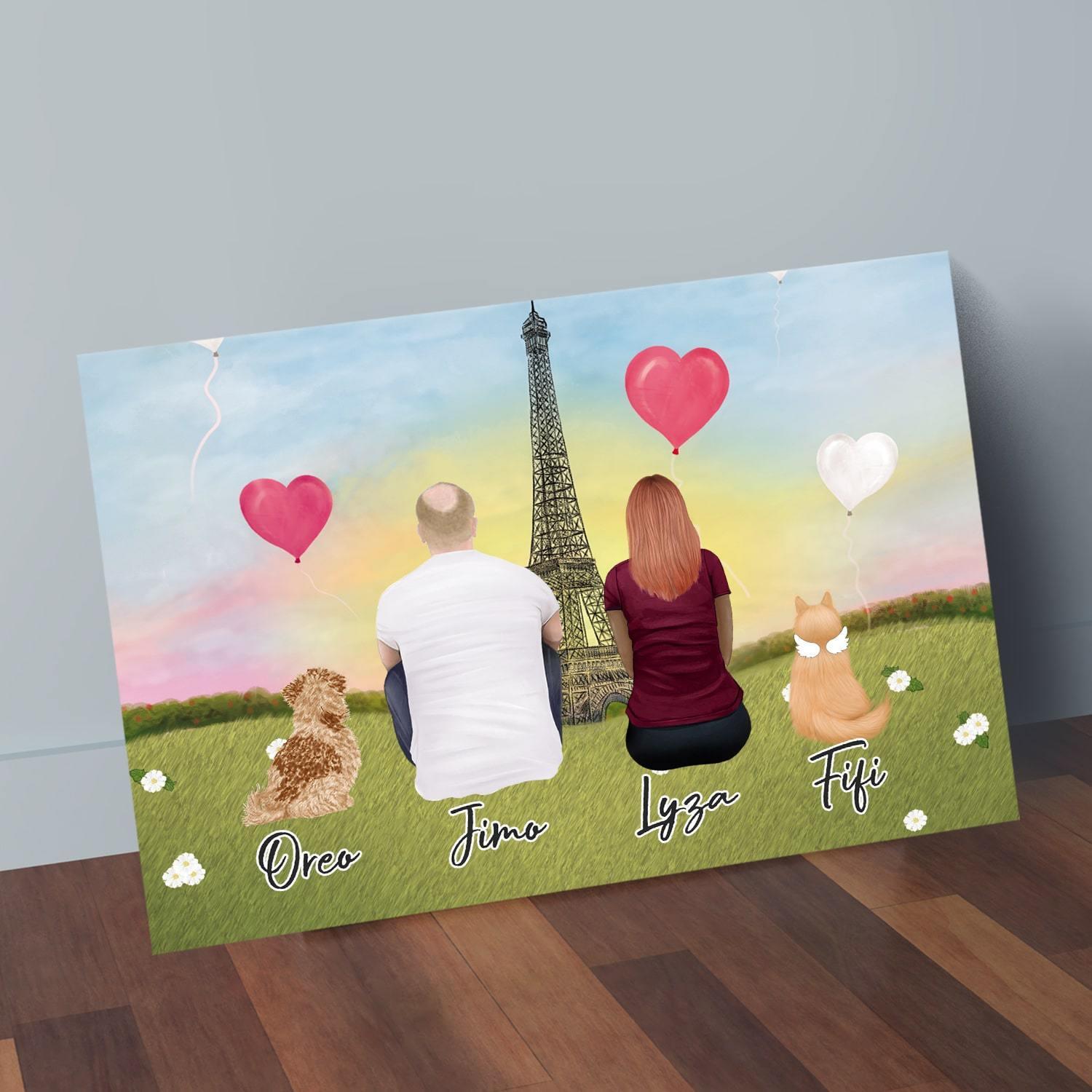 Paris Personalized Pet & Owner Wrapped Canvas
