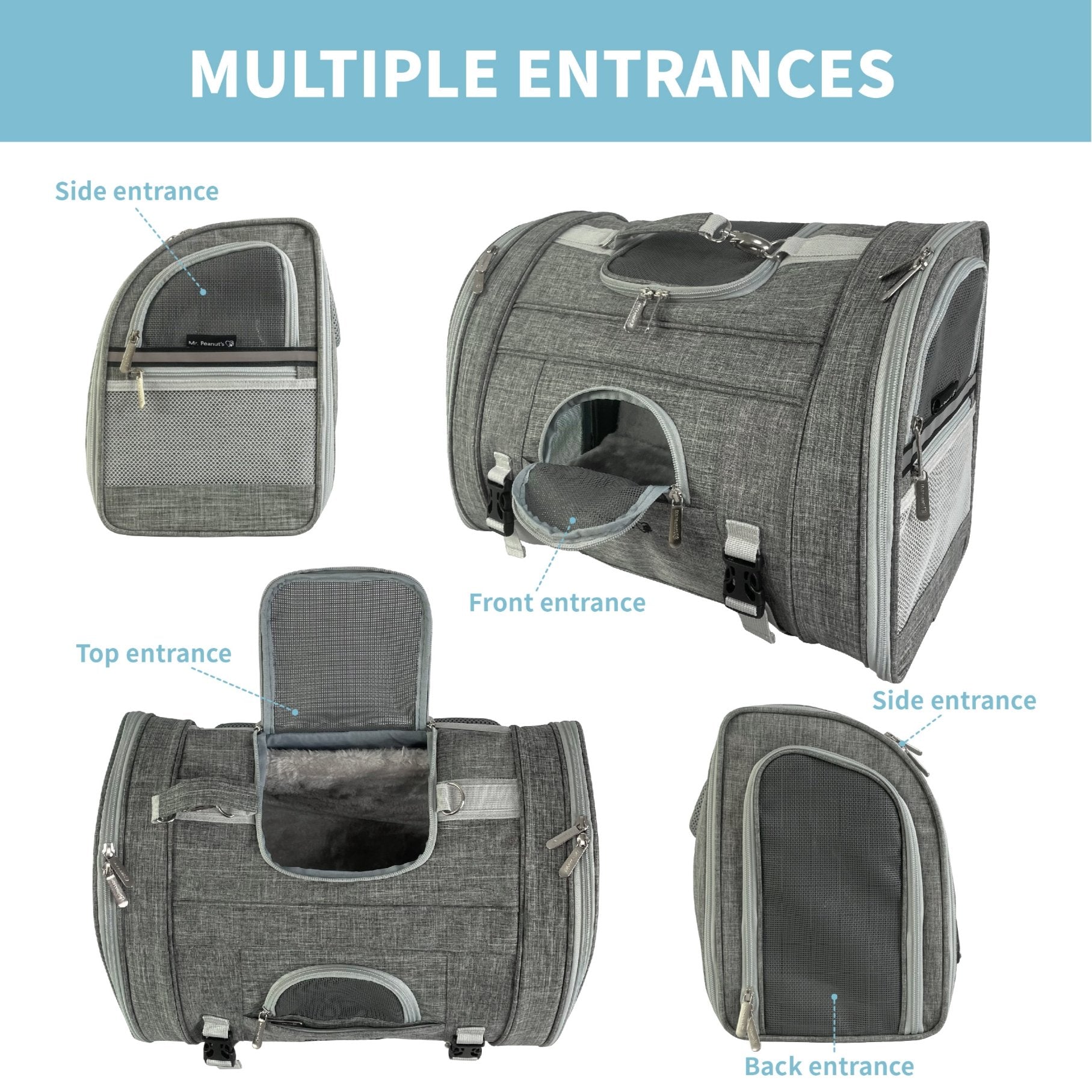 Mr. Peanut's Monterey Series Backpack Pet Carrier - Newly Updated Model Now Available