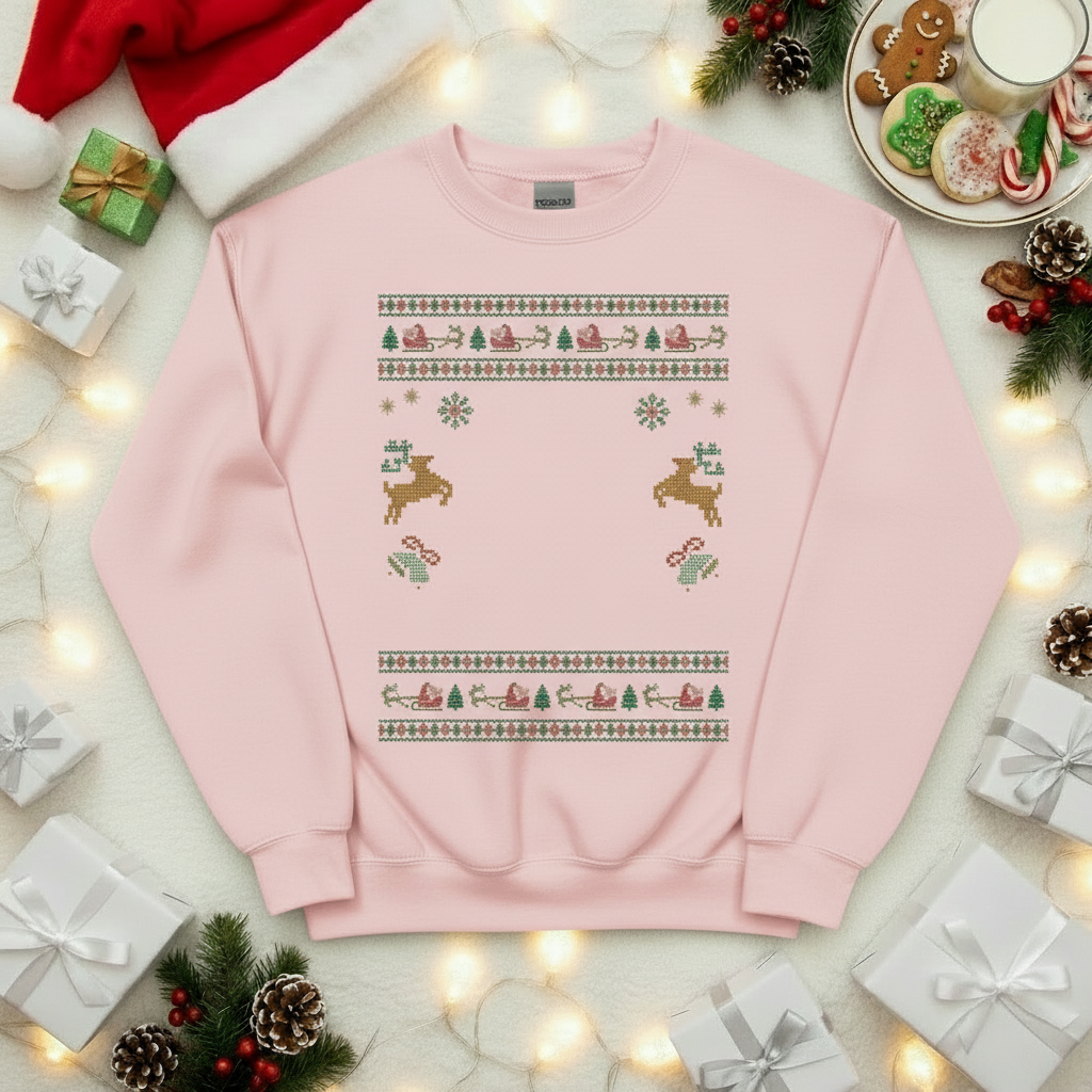Custom Pet Holiday Sweatshirt - Reindeer Rock