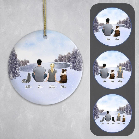 Snow Circle Ornament - Pet & Owner Personalized