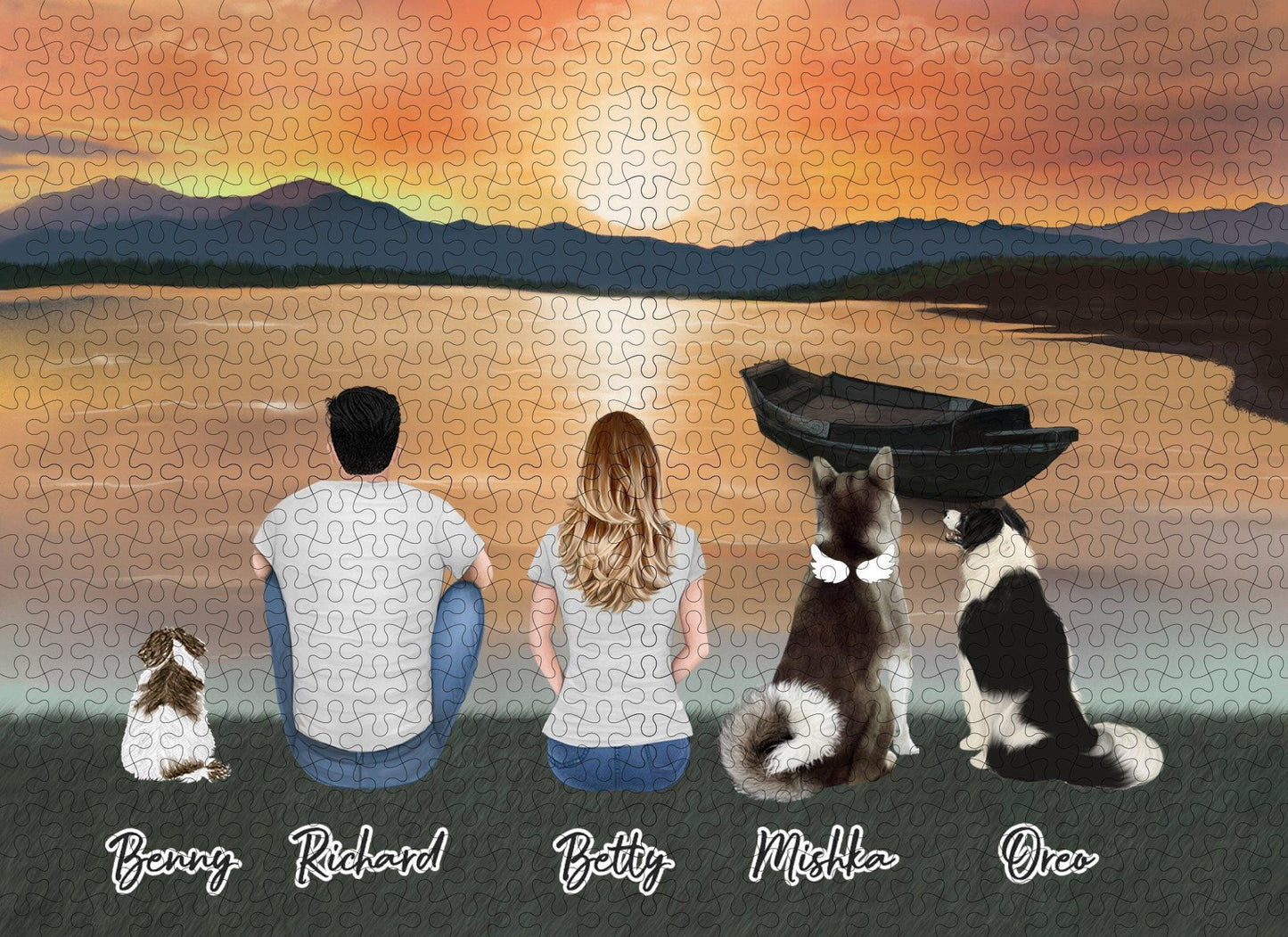 Sunset Personalized Pet & Owner Puzzle
