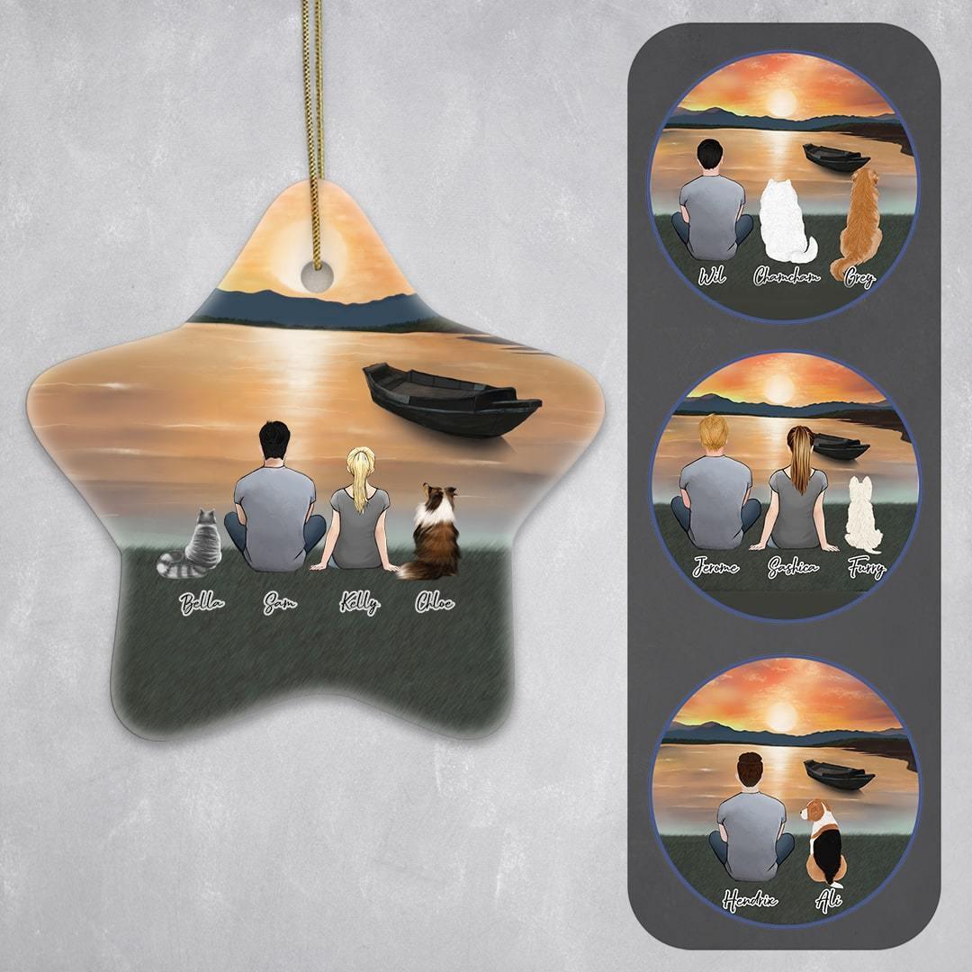Sunset Star Ornament - Personalized Pet & Owner