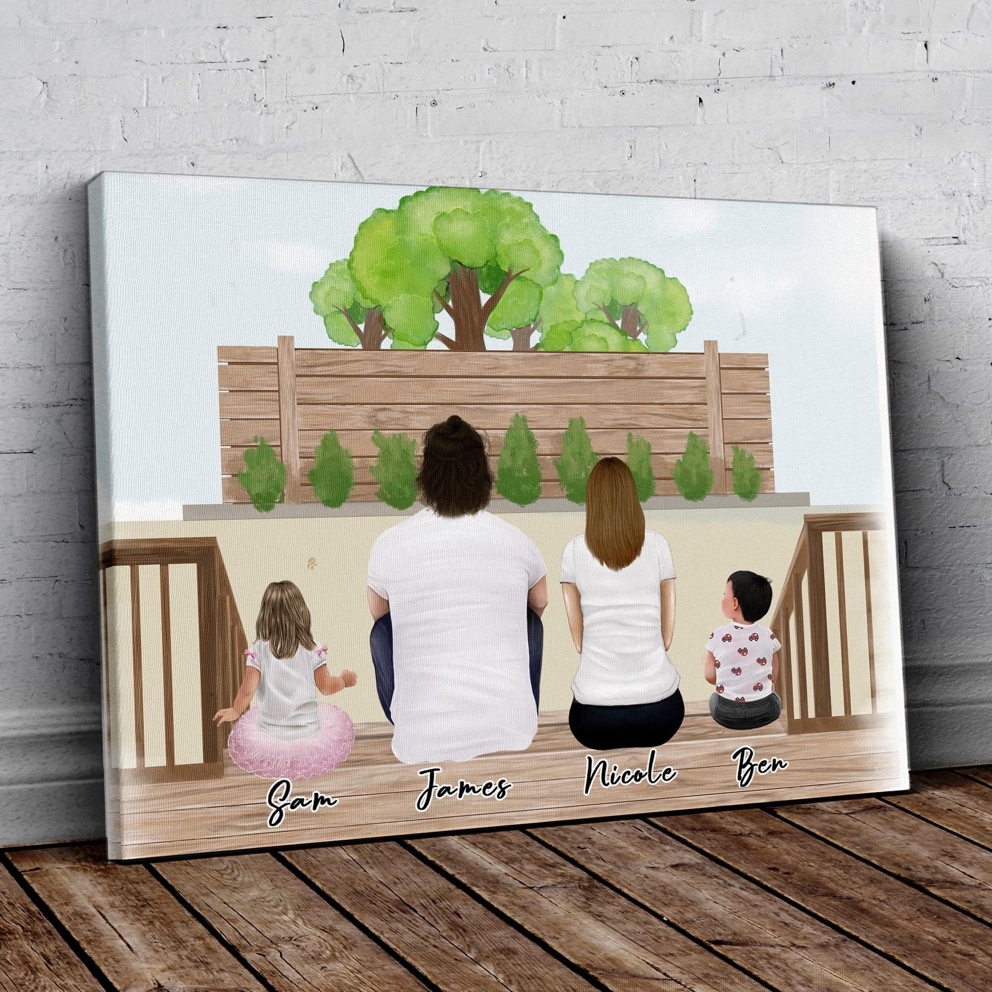 The Backyard Personalized Family Wrapped Canvas