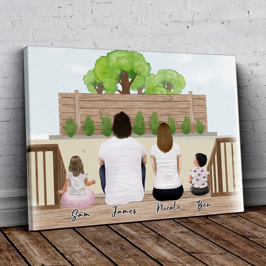 The Backyard Personalized Family Wrapped Canvas