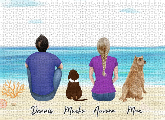 The Beach Personalized Pet & Owner Puzzle