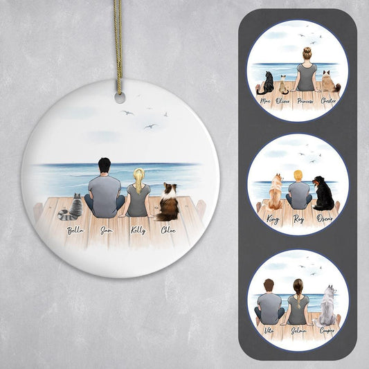 The Dock Circle Ornament - Personalized Pet & Owner