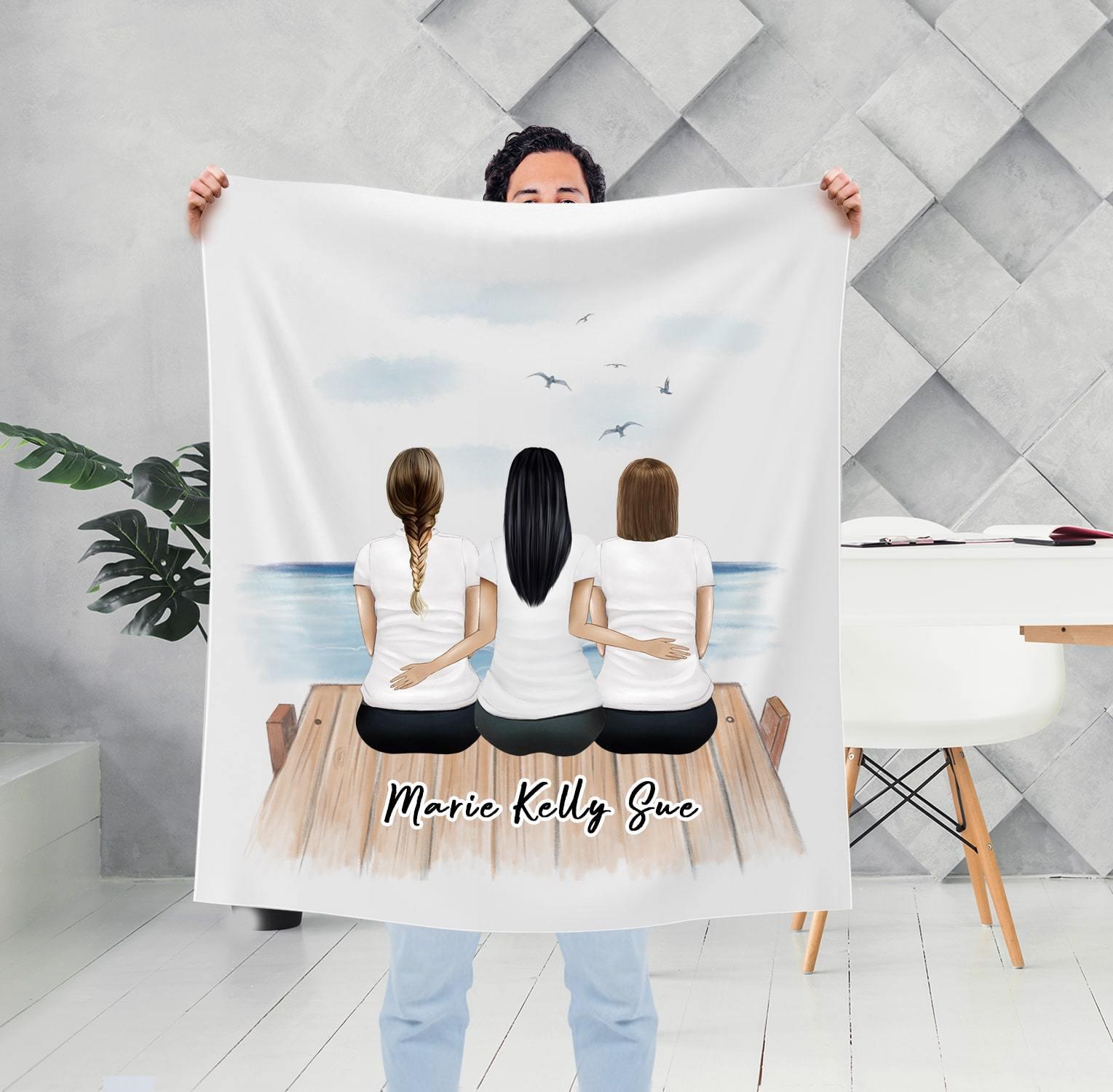 The Dock Personalized Best Friend Sister Blanket