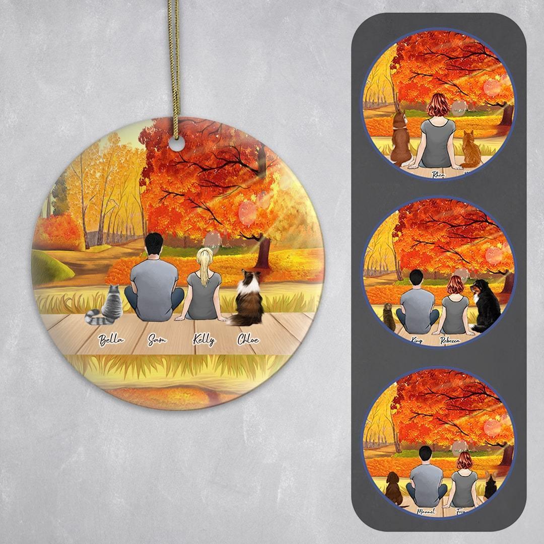 The Fall Circle Ornament - Personalized Pet & Owner