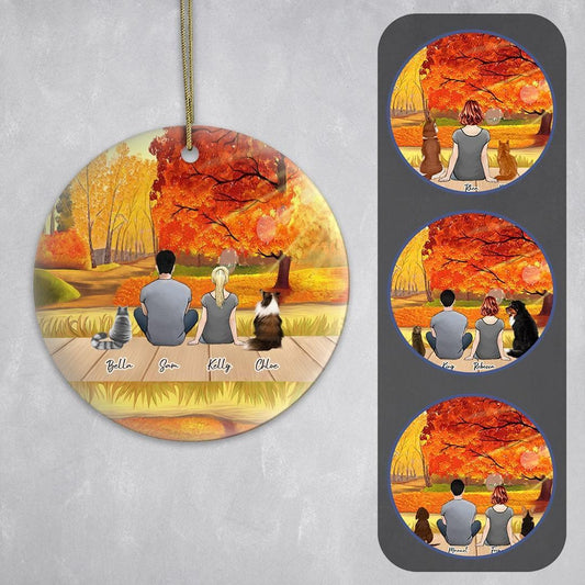 The Fall Circle Ornament - Personalized Pet & Owner